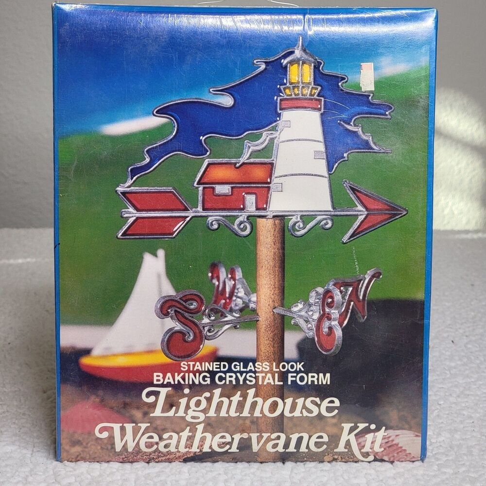 Sealed Aaron Baking Crystal Stained Glass Look Lighthouse Weathervane Kit AK-202